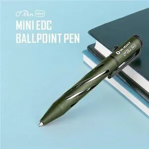 Mini Quick Release Ballpoint Pen - Brass EDC Pocket Pen With Keychain & Replaceable Ink